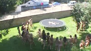 Kelly Wells squirted on by 35 girls in giant outdoor lesbo Bukakke party!
